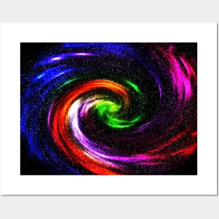 Color vortex of the galaxy's nebula Posters and Art